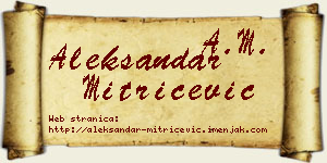Aleksandar Mitričević vizit kartica